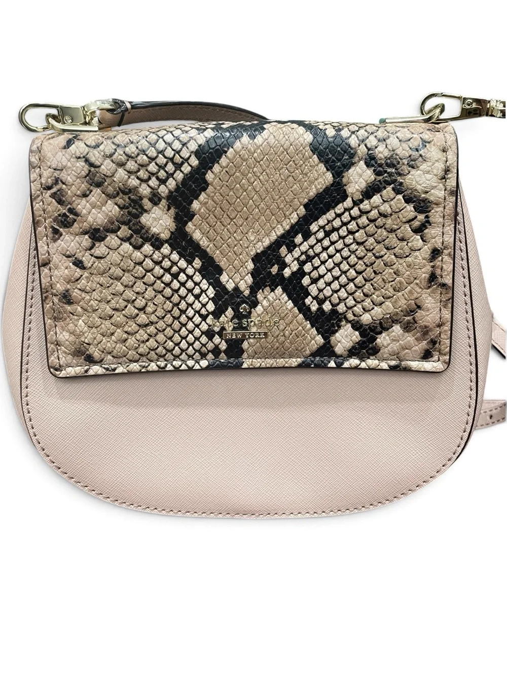 Kate Spade New York Cameron Street Byrdie Snakeskin Leather Crossbody Bag Blush